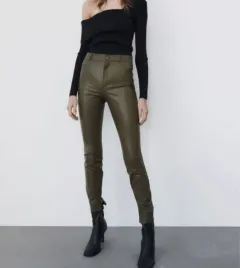 zara-oliwkowe-green-skinny-pants-legginsy-z-wysokim-stanem-rozmiar-xs