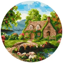 malowanie-po-numerach-okragle-kwitnacy-dom-40cm