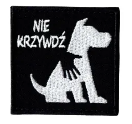 nie-krzywdz-aplikacja-naszywka-piesek-czarna