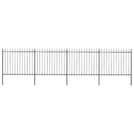 ogrodzenie-ogrodowe-z-wlocznia-stalowe-7145-x-150-cm-czarne