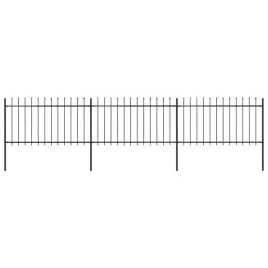 ogrodzenie-ogrodowe-z-wlocznia-stalowe-537-x-100-cm-czarne