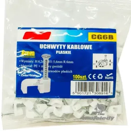 100x-uchwyt-kabla-flop-6-plaski-bialy-56-6-x-100szt-na-przewod-2x1mm