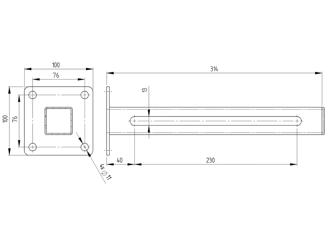 element-prow-gornego-l310mm-100x100