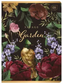 zeszyt-a5-60-kratka-metallic-savage-garden-kwiaty-interdruk
