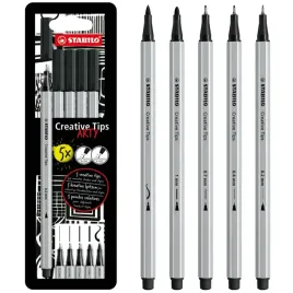 zestaw-stabilo-creative-tips-cienkopisy-flamastry-czarne-5el-w-kartonie