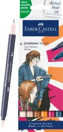 pisaki-goldfaber-sketch-dwustronny-zestaw-manga-6-kolorow-faber-castell