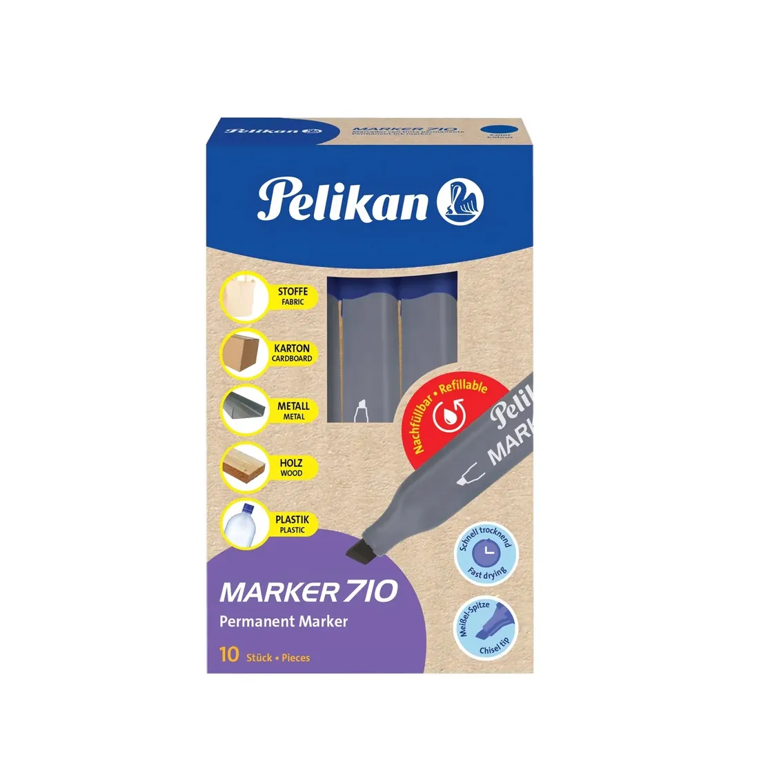 marker-permanentny-pelikan-710-niebieski-sciety-stan-nowy