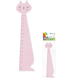 linijka-fiorello-drewniana-15cm-kotek-rozowy