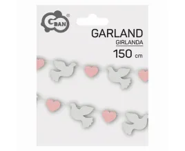 girlanda-biale-golabki-rozowe-serca-baner-chrzest-komunia-slub-150cm