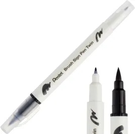 pisak-brush-pentel-dwustronny-pedzelkowy-czarny