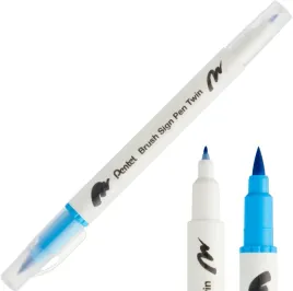 pisak-brush-pentel-dwustronny-pedzelkowy-blekitny