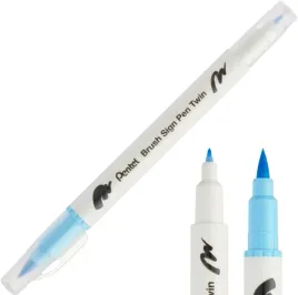 pisak-brush-pentel-dwustronny-jasny-blekit