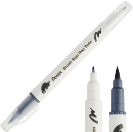 pisak-brush-pentel-dwustronny-pedzelek-jasnoszary