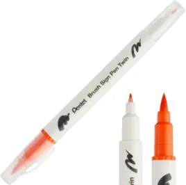 pisak-brush-pentel-dwustronny-pedzelkowy-pomarancz