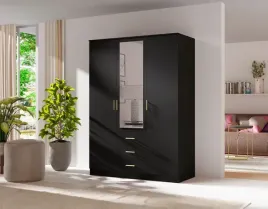 szafa-3-drzwiowa-z-szufladami-i-lustrem-4d3sz-150cm-czarny-lisa-mx-3-kolory