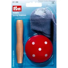 prym-darning-grzyb-drewniany-czerwony-z-bialymi-kropkami-1-sztuka