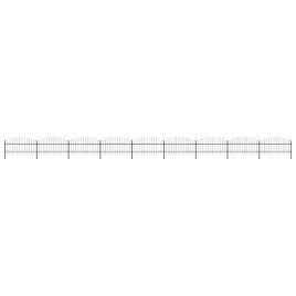 ogrodzenie-ogrodowe-z-wlocznia-stalowe-16035x100-cm-czarne