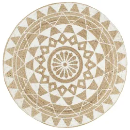 dywanik-z-juty-120-cm-naturalny-z-bialym-wzorem