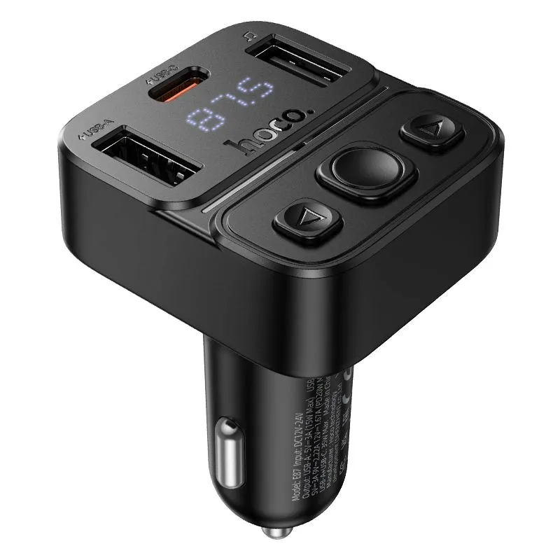 transmiter-samochodowy-bluetooth-hoco-usb-a-usb-c-qc-pd-35w-e87-czarny-stan-nowy