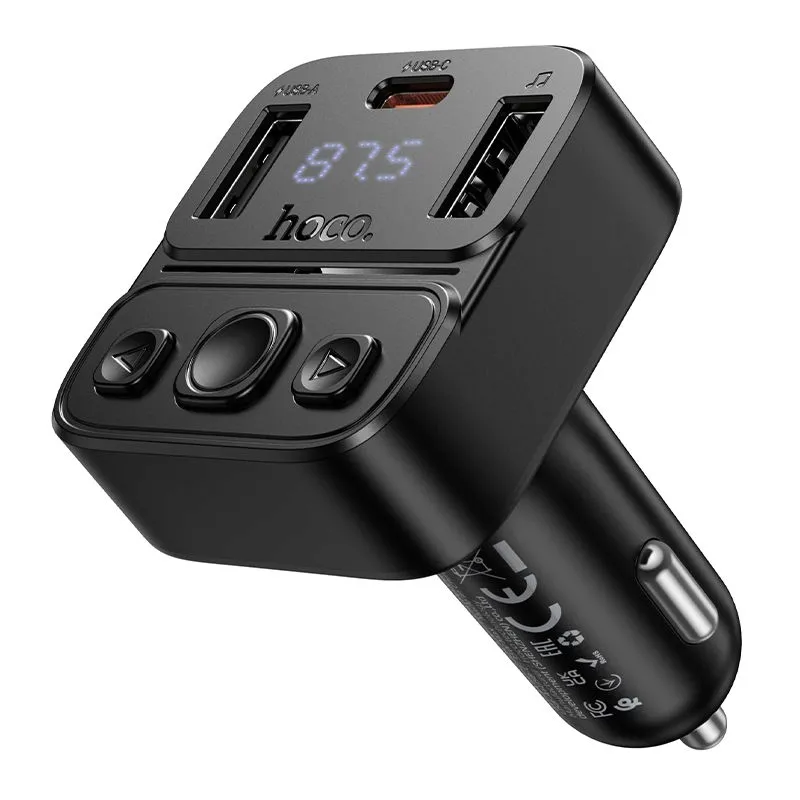 transmiter-samochodowy-bluetooth-hoco-usb-a-usb-c-qc-pd-35w-e87-czarny