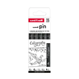 cienkopis-kreslarski-uni-pin-200-calligraphy-5-sztuk-zestaw-do-kaligrafii