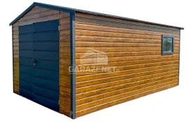 garaz-blaszany-35x5m-brama-dwuszkrzydlowa-okno-jasny-orzech-drewno