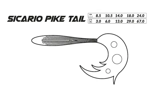 guma-mikado-sicario-pike-tail-14cm-roach