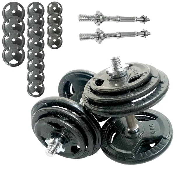 HANTLE ŻELIWNE 2x25kg gryf Talerze zestaw 50kg