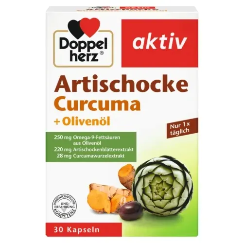 Doppelherz® aktiv Karczoch + Kurkuma + Olej z oliwek, 30 kapsułek