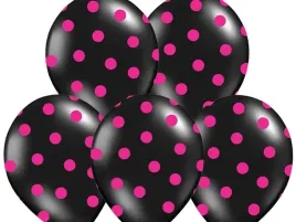 balony-30cm-kropki-pastel-black-5szt