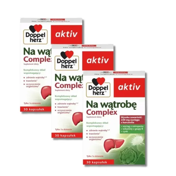 3x Doppelherz® aktiv Na wątrobę Complex,  3x30 kapsułek ZESTAW