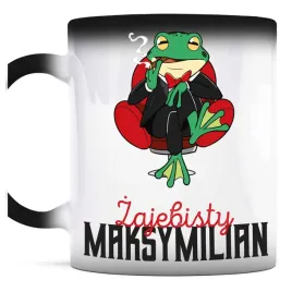 smieszny-prezent-dla-maksymiliana-kubek-magiczny-zaba-zajebisty-maksymilian