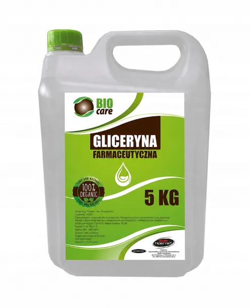 Gliceryna Roślinna 5KG Czysta 99,5% Farmaceutyczna Nawilżacz Płyn Baza Eko