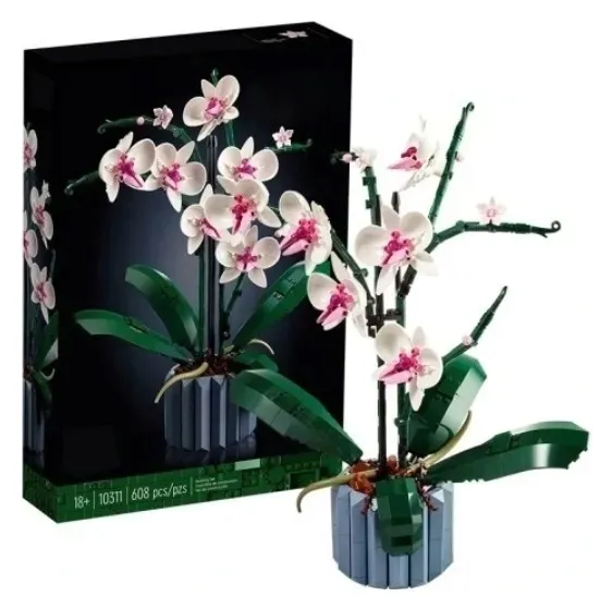 Klocki KWIATY ORCHIDEA W DONICZCE 608 Elementów Storczyk Dzień Matki