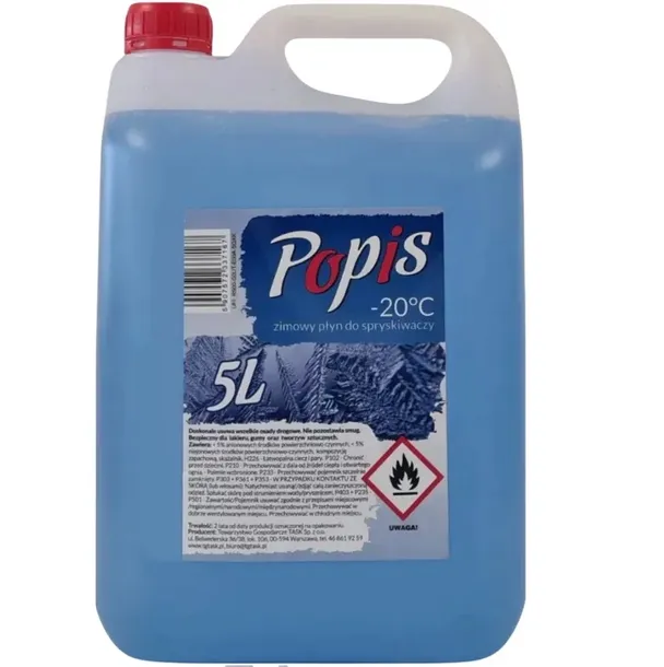 PŁYN ZIMOWY DO SPRYSKIWACZY 5L -22°C PIĘKNY ZAPACH