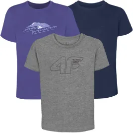 koszulka-chlopieca-4f-komplet-3-szt-t-shirt-dzieciecy-zestaw-zj24-140