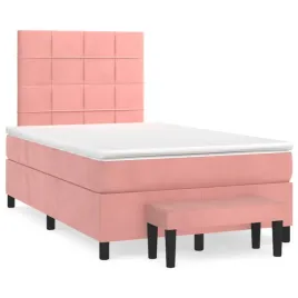 lozko-kontynentalne-z-materacem-rozowe-120x200-cm-aksamit