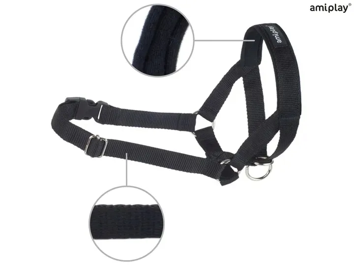 amiplay-obroza-uzdowa-halter-basic-m-czarna