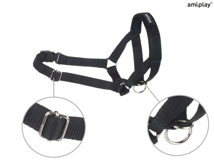 amiplay-obroza-uzdowa-halter-basic-m-czarna-material-inny