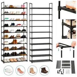 polka-stojak-na-buty-regal-szafka-wolnostojaca-10-poziomow-czarna-174x92x30