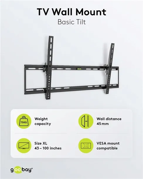 telewizyjny-uchwyt-scienny-basic-tilt-xl-kod-producenta-rb49743-stan-nowy-marka-goobay