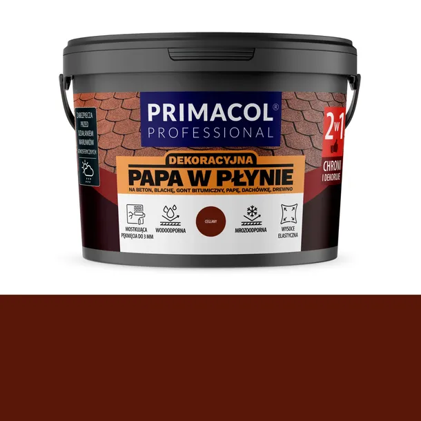 Papa w płynie dekoracyjna ceglany 10kg Primacol Na Beton Blachę Gont Drewno
