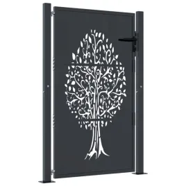 furtka-ogrodowa-antracytowa-100x125-cm-stal-motyw-drzewa