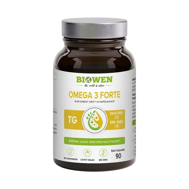 BIOWEN OMEGA 3 FORTE 90 kapsułek DHA i EPA z witaminą E