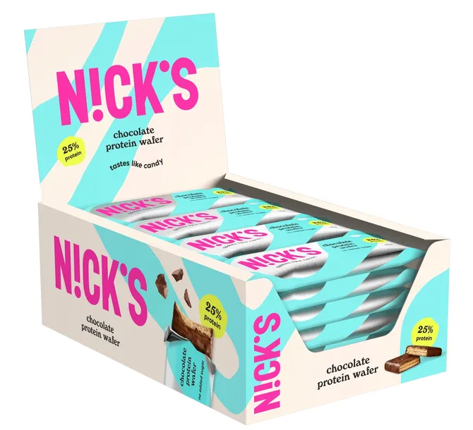 NICK'S PROTEIN WAFER CHOCOLATE PROTEINOWY WAFALEK CZEKOLADOWY 40g x 24 szt