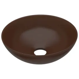 umywalka-lazienkowa-ceramiczna-ciemnobrazowa-okragla