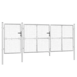 brama-ogrodowa-z-siatki-srebrna-400x125-cm-ocynkowana-stal
