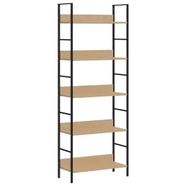 regal-5-polkowy-debowy-czarny-60x276x1585-cm