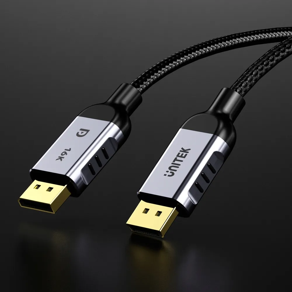 unitek-przewod-displayport-2-1-8k-120hz-1m-czarno-szary-waga-z-opakowaniem-0-15-kg