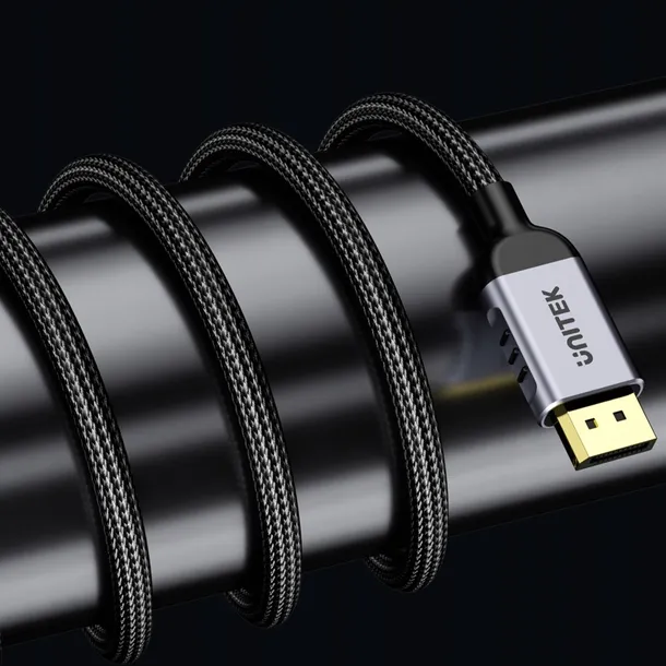 unitek-przewod-displayport-2-1-8k-120hz-1m-czarno-szary-kod-producenta-c1626gy01-1m